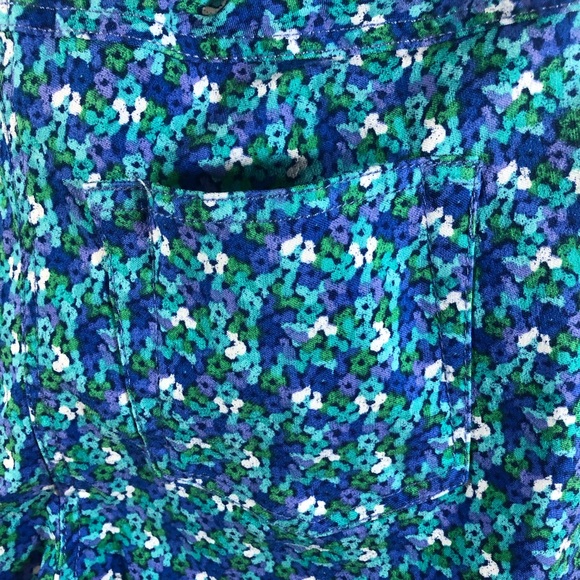 Soft Surroundings Super Stretch Capri Pant Floral Blue Teal White Size S - Picture 6 of 10